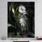 Designart 'Multi Colored Green Stained Glass Modern Rectangular Wall Clock